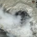 Steam rising from a boiling lake in Manito, Albay, near Mayon Volcano